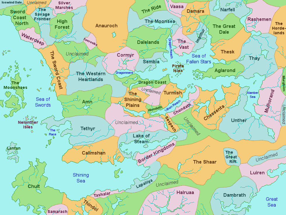 Faerun's Political Map.